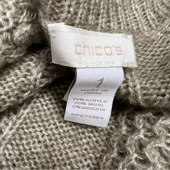 Chicos wool/mohair blend ruffled cardigan sweater Sz  1 - Picture 7 of 7